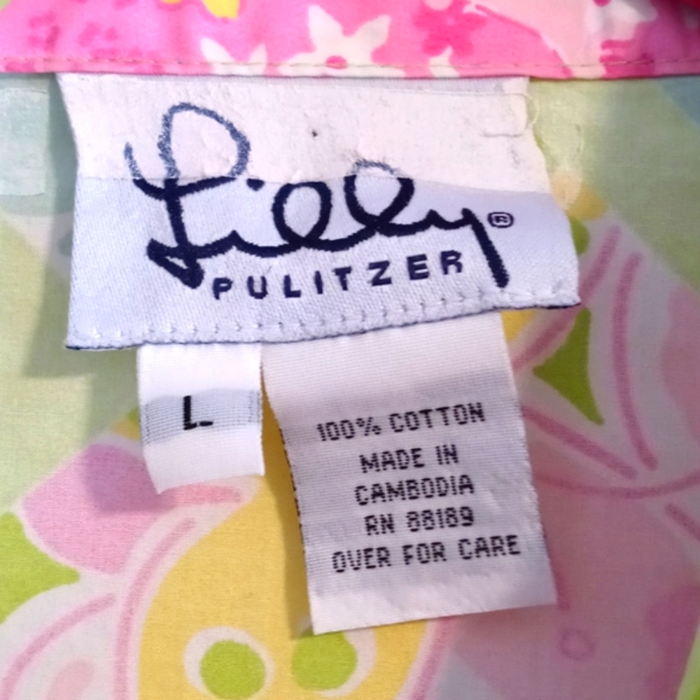 🌴VTG Lilly Pulitzer🌴 - "Surf N Patch" Button Down - Picture 4 of 16